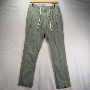 Vuori Pants Mens Medium 30x31 Green Ripstop Climber V412 Drawstring Stretch